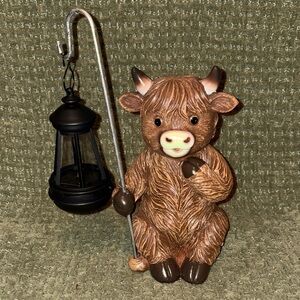 Cow solar lantern for outside balcony, garden, deck, etc. New in box